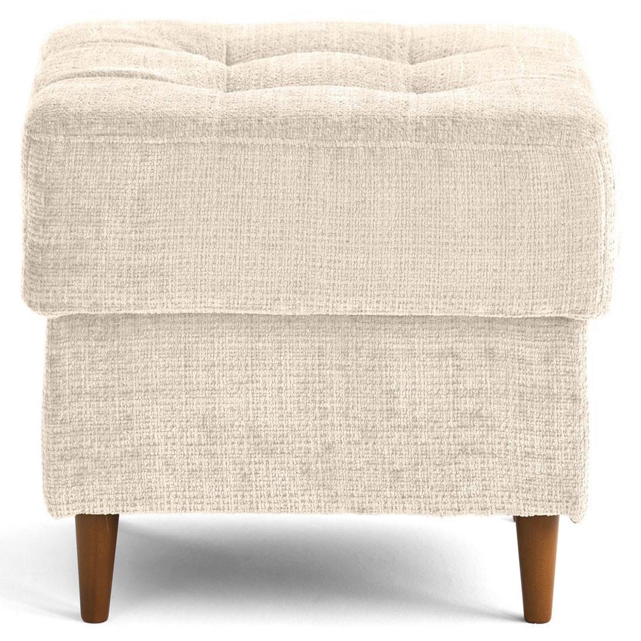 Voir la diapositive 4 : BEST MOBILIER Anna - pouf en velours texturé - pieds en bois