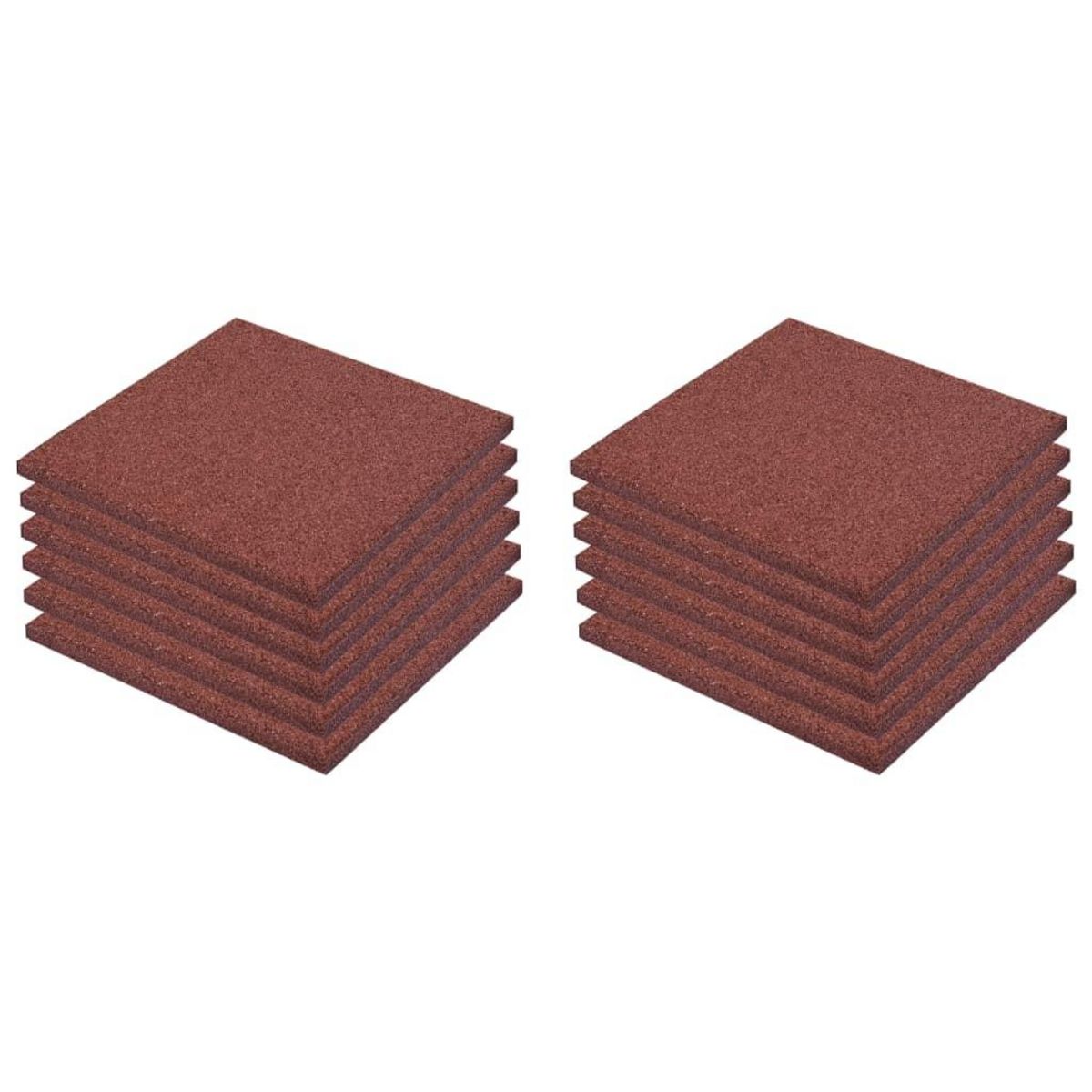 VIDAXL Carreaux de protection antichoc 12pc Caoutchouc 50x50x3cm Rouge