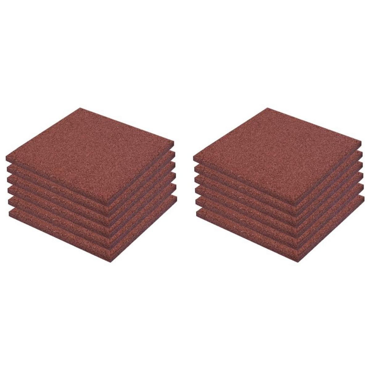 VIDAXL Carreaux de protection antichoc 12pc Caoutchouc 50x50x3cm Rouge