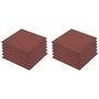 Voir la diapositive 2 : VIDAXL Carreaux de protection antichoc 12pc Caoutchouc 50x50x3cm Rouge