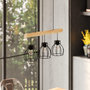 Voir la diapositive 2 : Rendez vous déco Suspension 3 lampes en bois d'eucalyptus et métal noir-Abby