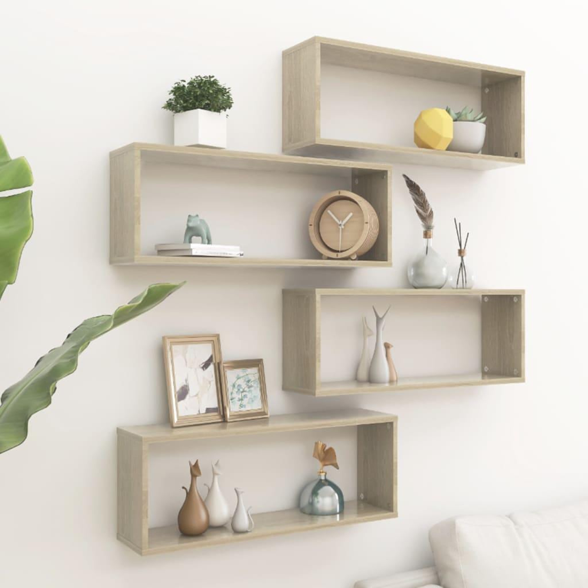 VIDAXL Etageres murales cube 4 pcs Chene sonoma Bois d'ingenierie