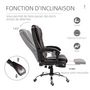 Voir la diapositive 5 : HOMCOM Fauteuil de bureau fauteuil manager grand confort réglable dossier inclinable repose-pied revêtement synthétique chocolat