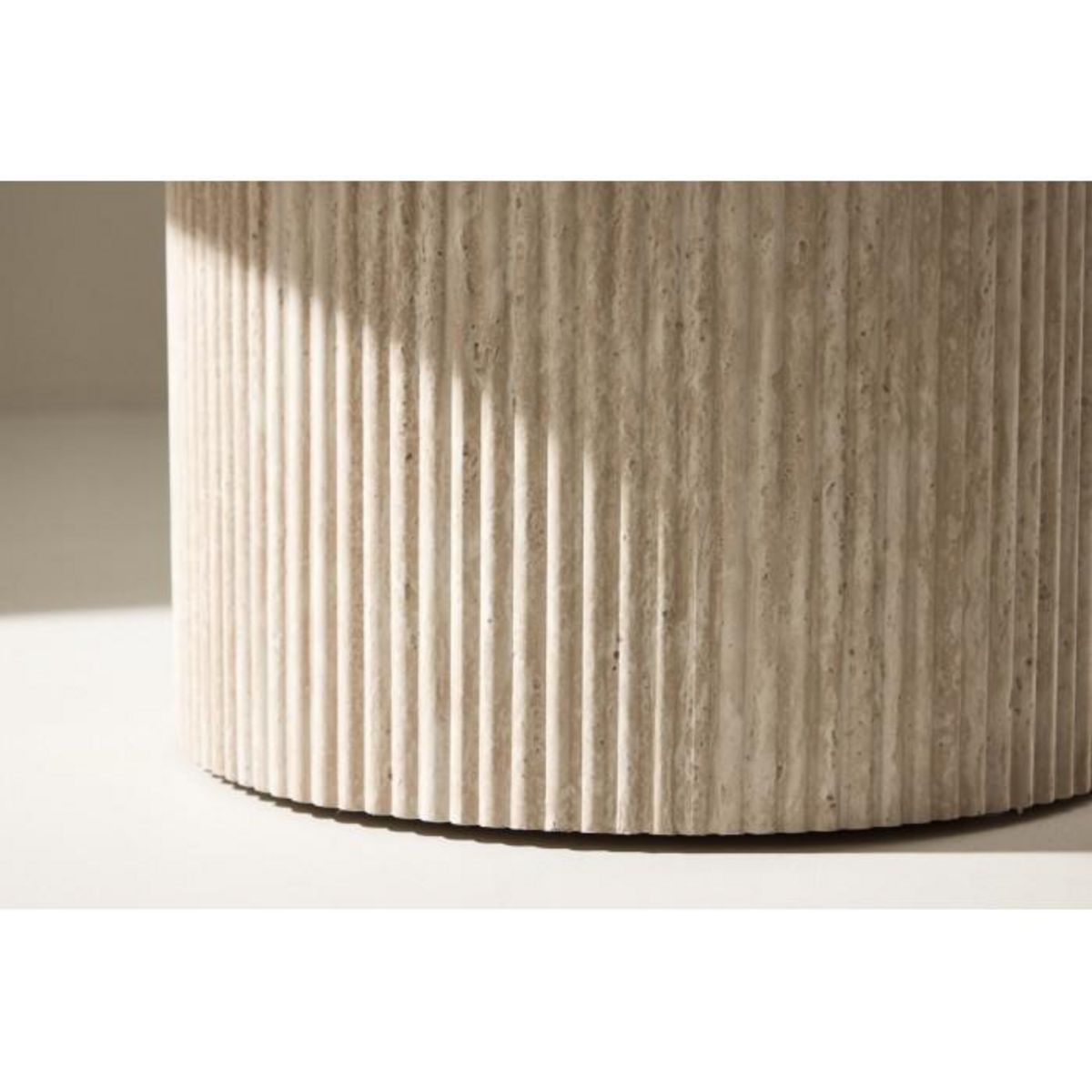 Paris Prix Table Basse Effet Travertin  Haron  80cm Beige