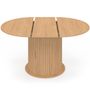 Voir la diapositive 3 : ID MARKET Table à manger extensible ronde JULIETTE 4-8 personnes pied lattes avec rangement 110-150 cm