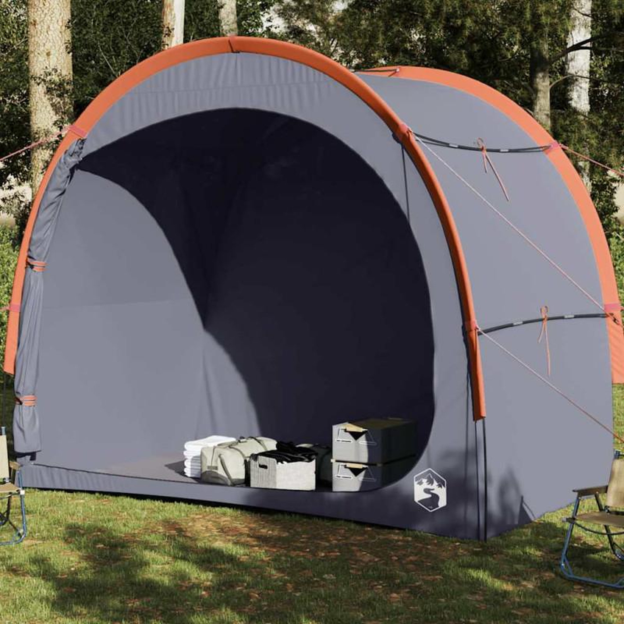 Voir la diapositive 1 : VIDAXL Tente de rangement gris et orange imperméable
