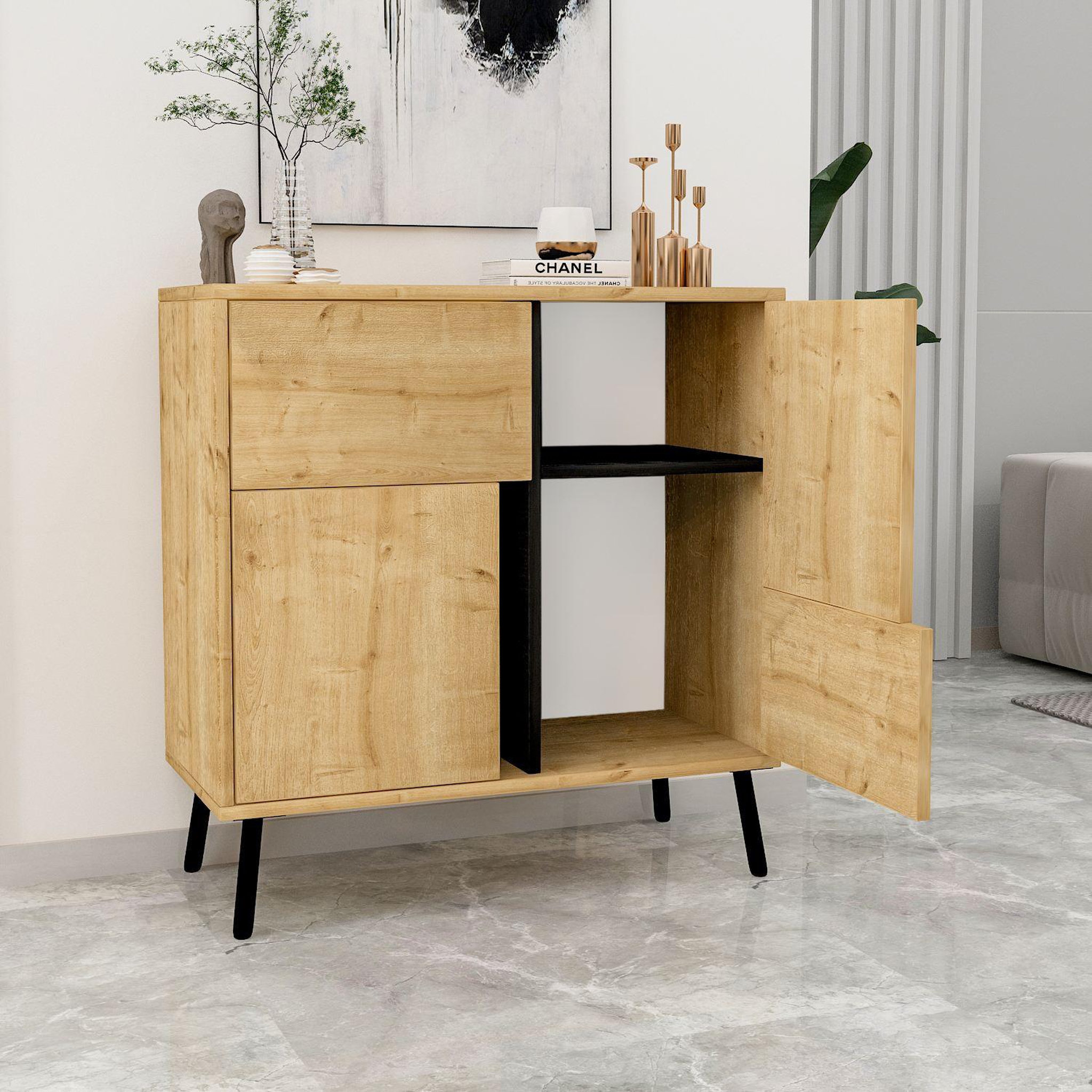 Voir la diapositive 4 : Habitat et Jardin Buffet en bois  darien  - 76 x 35 x 79 cm - beige