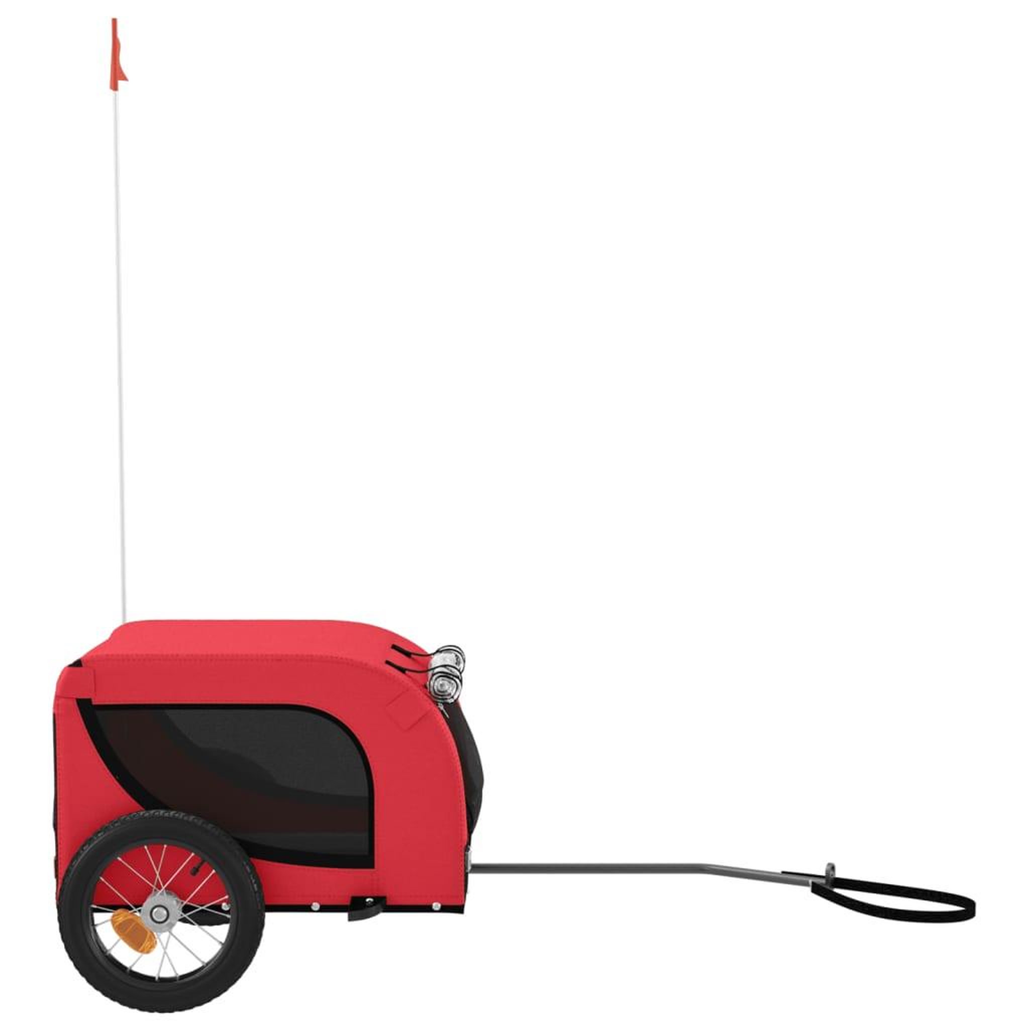 Voir la diapositive 5 : VIDAXL Remorque de velo pour animaux de compagnie rouge et noir