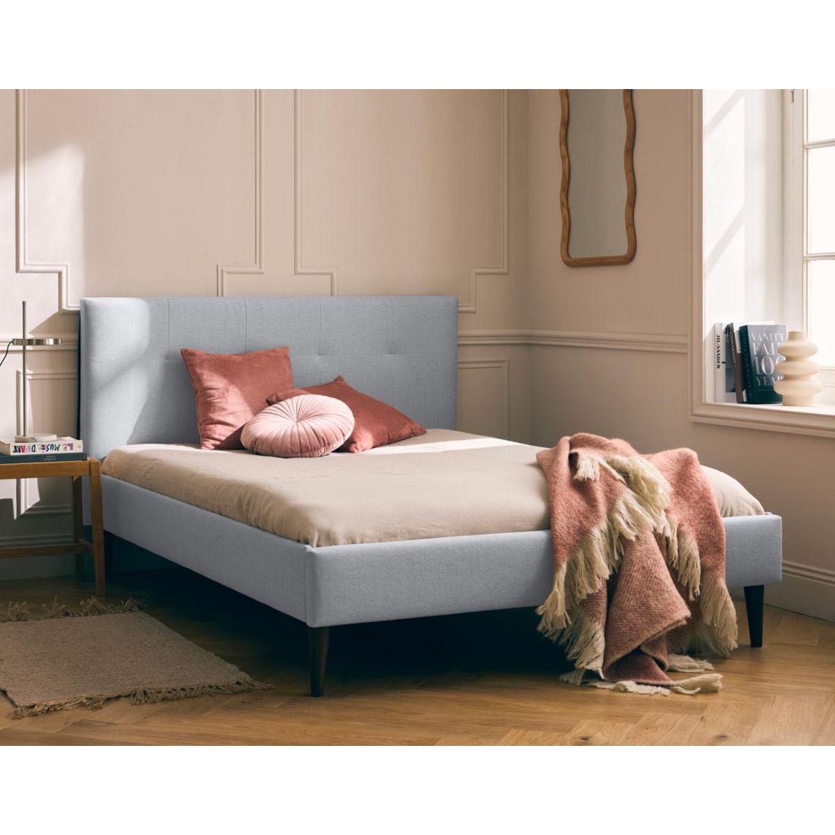 BEST MOBILIER Monet - lit - 140x190 - sommier inclus - en tissu