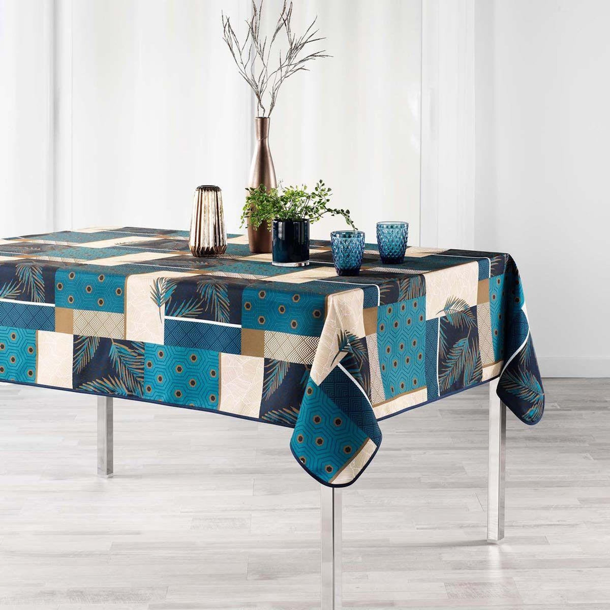 Paris Prix Nappe Rectangle  Geopan  150x240cm Bleu