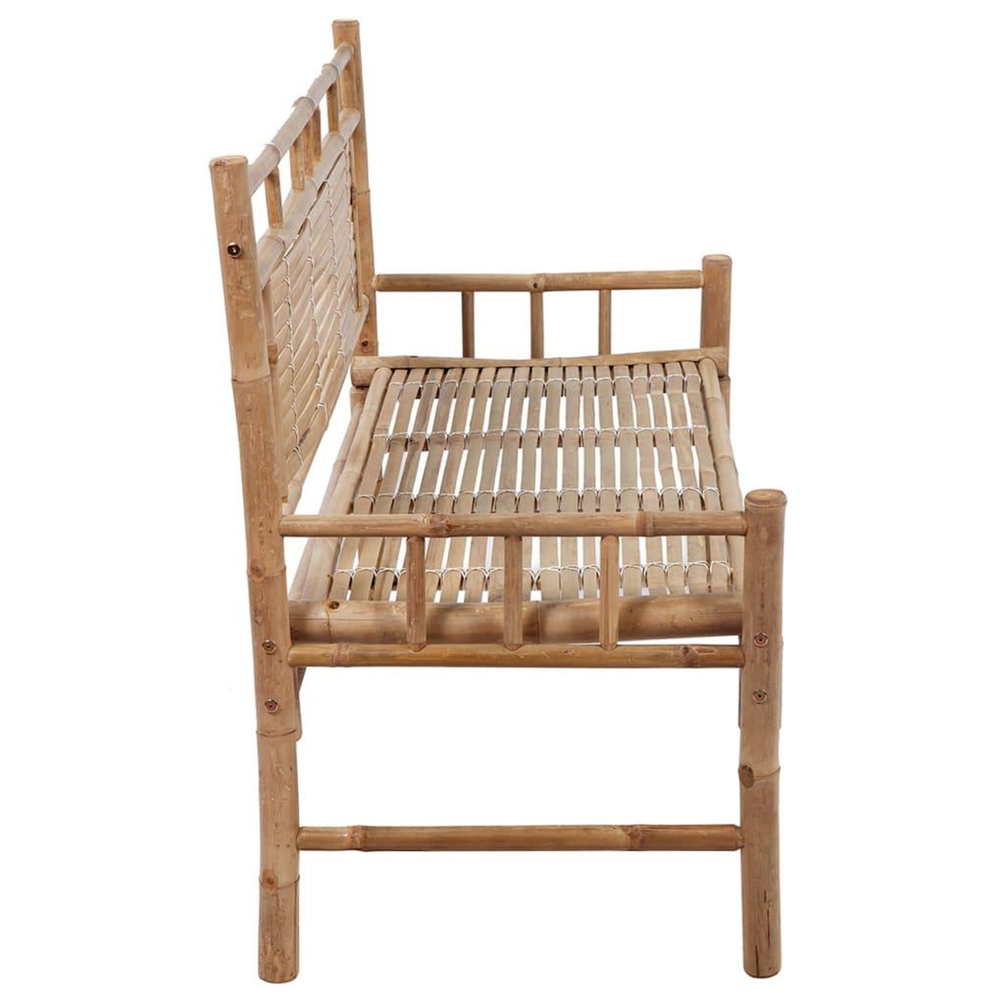 Voir la diapositive 4 : VIDAXL Banc de jardin avec coussin 120 cm bambou
