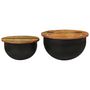 Voir la diapositive 4 : VIDAXL Ensemble de tables basses 2 pcs noir bois recuperation massif