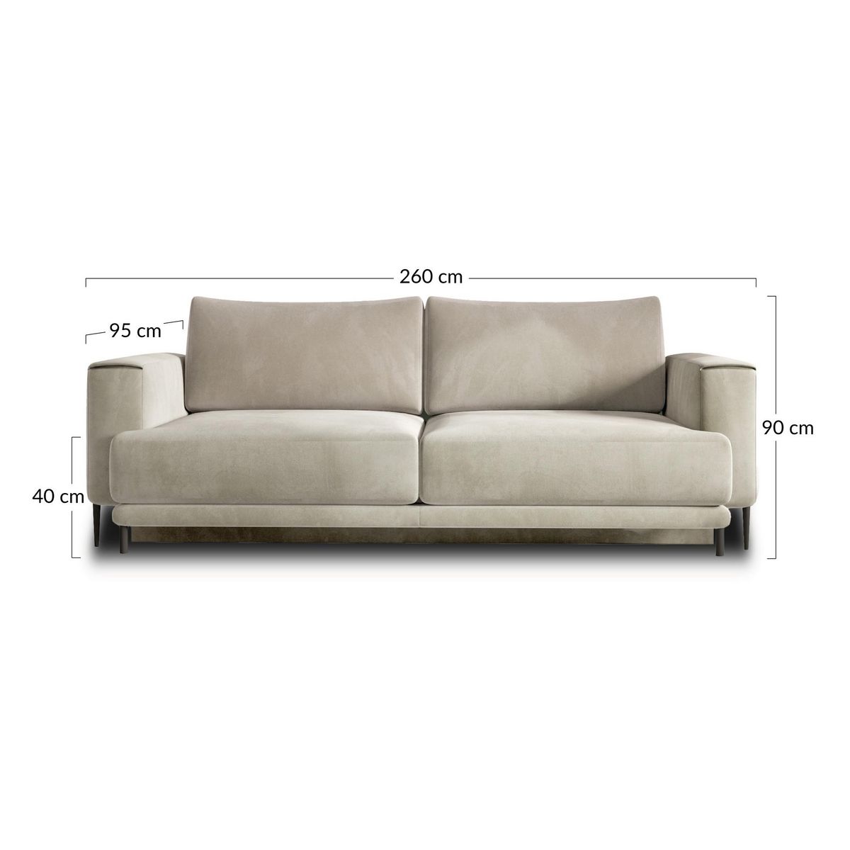 BEST MOBILIER Bucay - canapé 3 places - convertible avec coffre - en velours