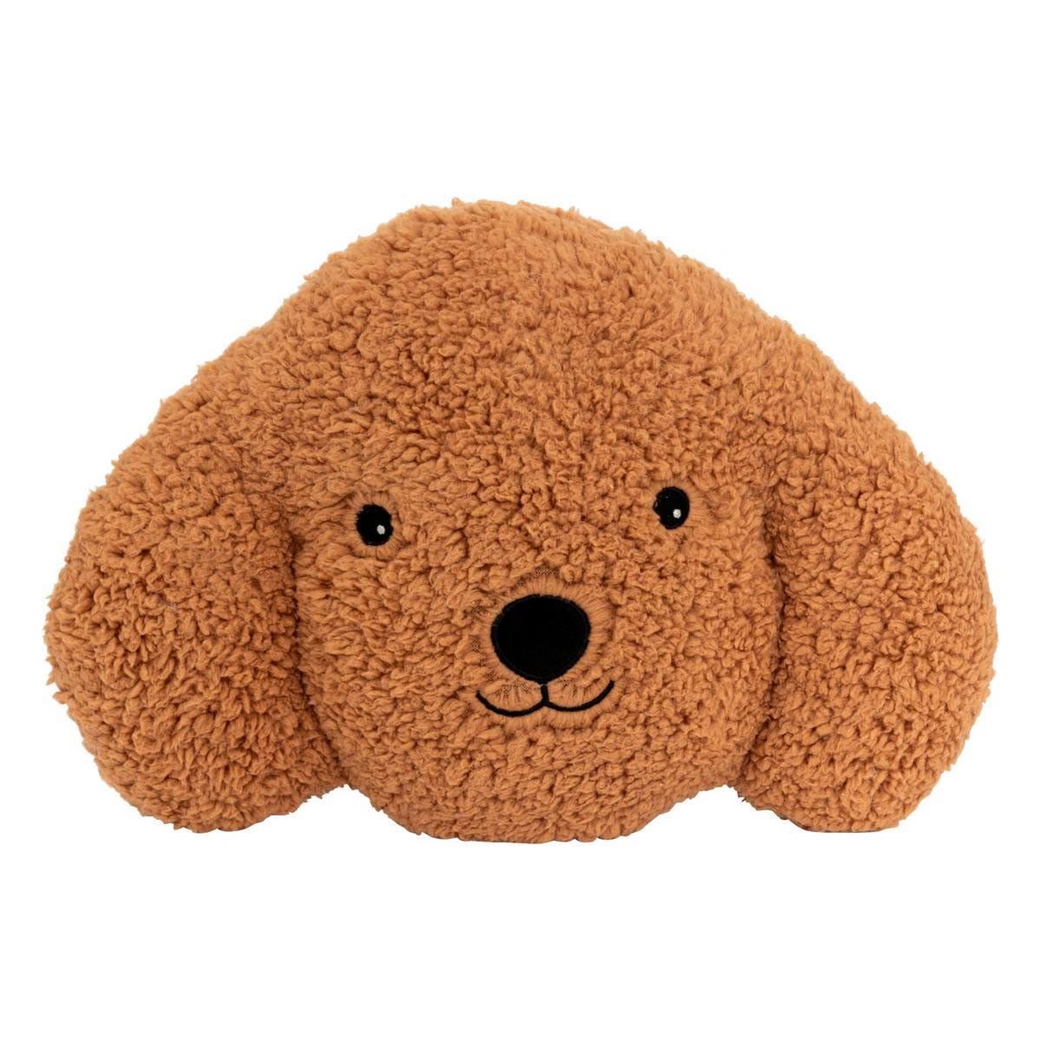 Atmosphera Kids Coussin bouclette tête de chien  scott  36cm marron