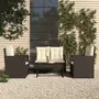 VIDAXL Salon de jardin avec coussins 4 pcs resine tressee noir