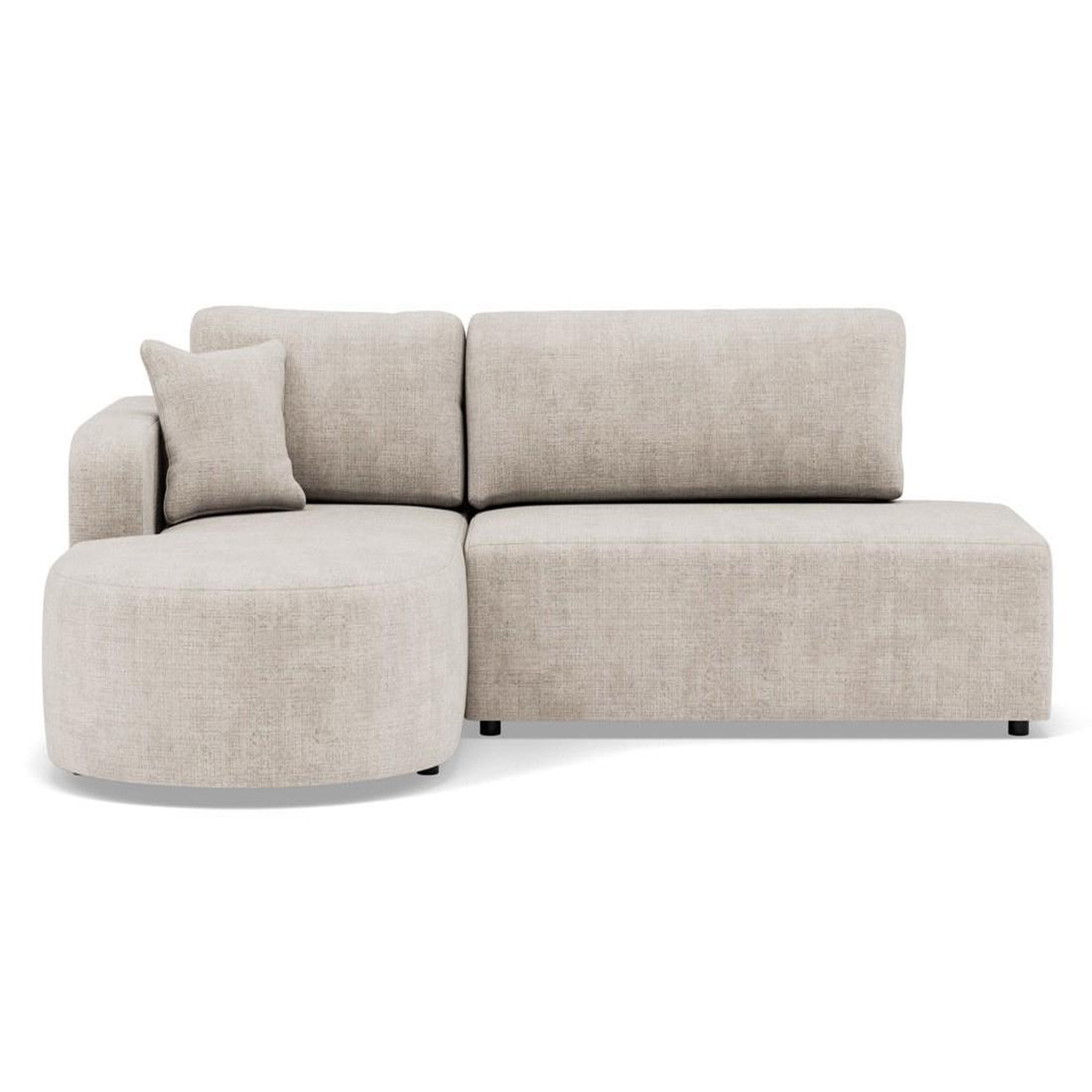 Voir la diapositive 1 : BEST MOBILIER Miro - canapé d'angle gauche 4 places convertible avec coffre en velours texturé