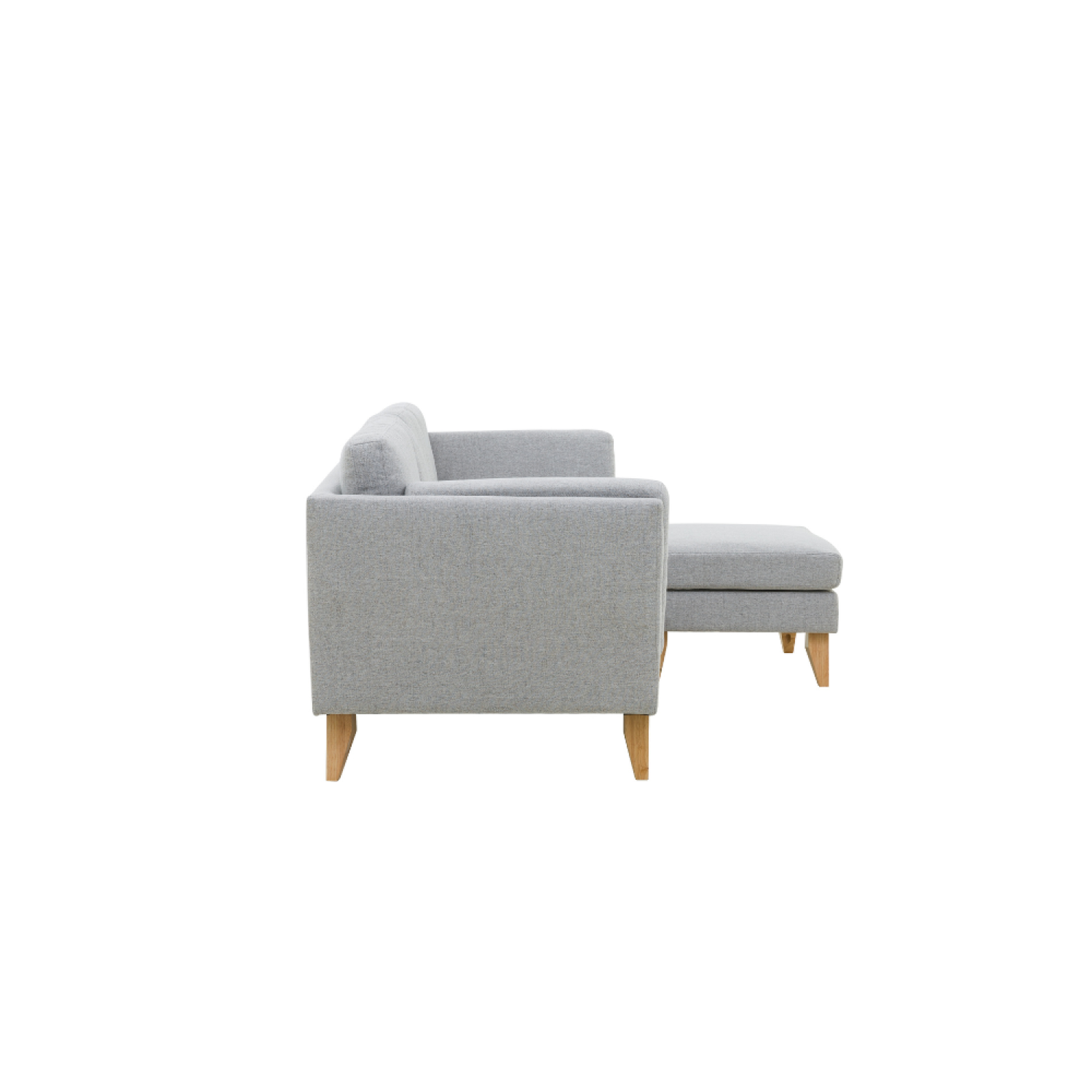 Voir la diapositive 6 : CONCEPT USINE Canapé d'angle réversible 4 places en tissu gris clair norden