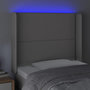 Voir la diapositive 4 : VIDAXL Tete de lit a LED Gris 83x16x118/128 cm Similicuir