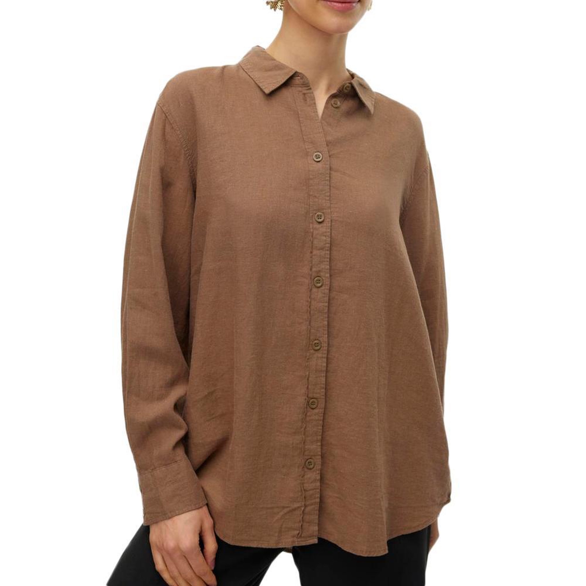 Voir la diapositive 1 : Vero Moda Chemise Manches Longues Marron Femme Vero Moda 10305085