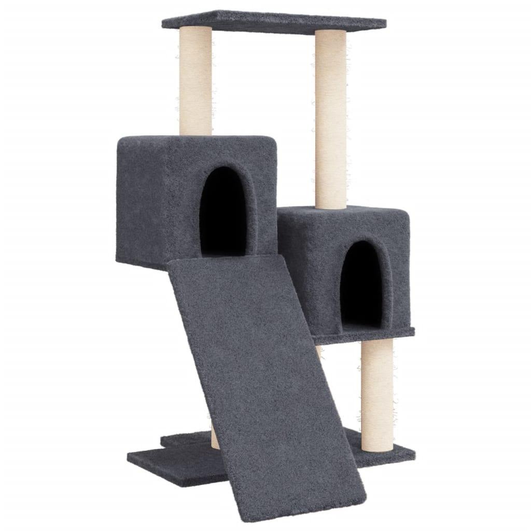 Voir la diapositive 2 : VIDAXL Arbre a chat avec griffoirs en sisal Gris fonce 82 cm
