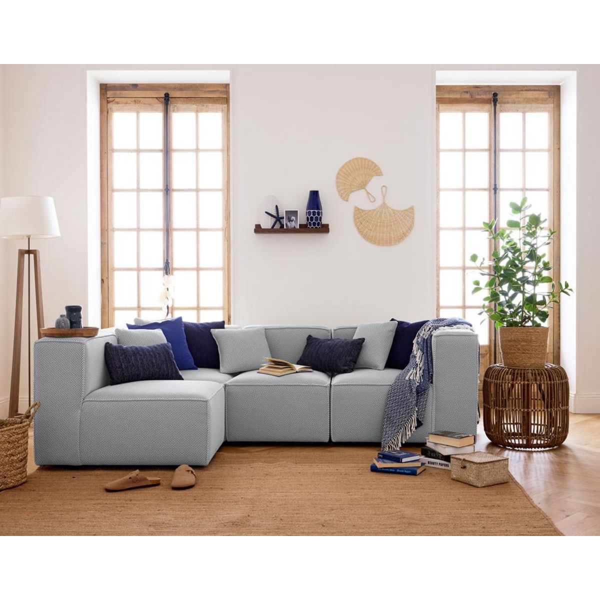 LISA DESIGN Arty - module d'assise droit - en tissu mailles 3d