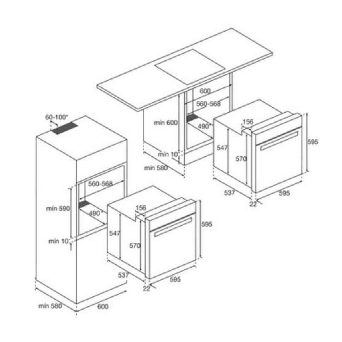 Airlux Four intégrable multifonction 70l 60cm a catalyse inox - afc106ix