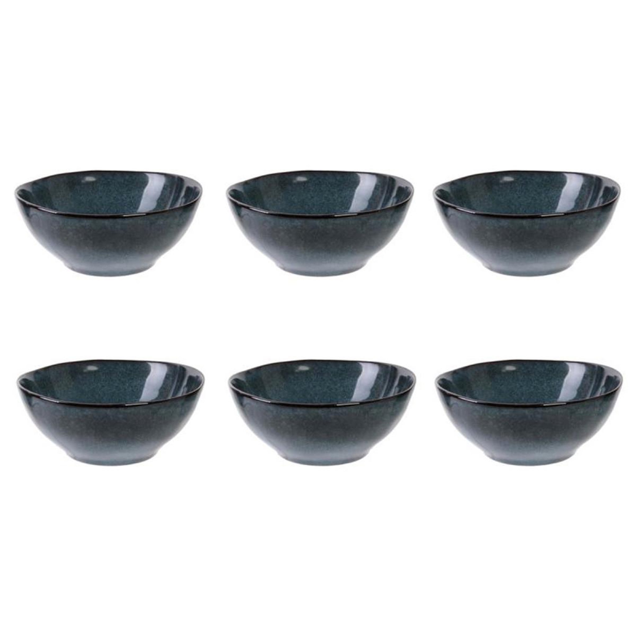 The Home Deco Factory Lot de 6 Coupelles Design  Au Grès du Temps  35cl Bleu