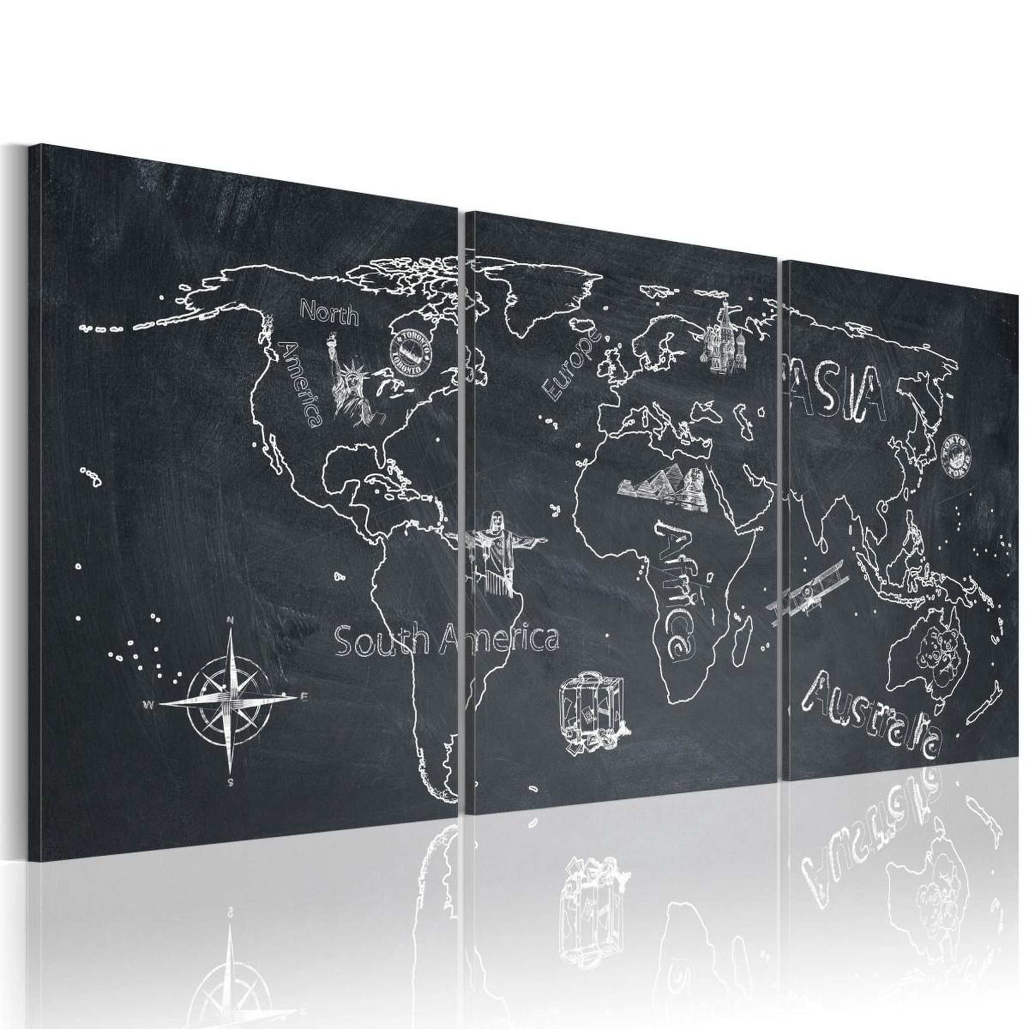 Paris Prix Tableau imprimé  globe trotter. Coloris disponibles : Multicolore