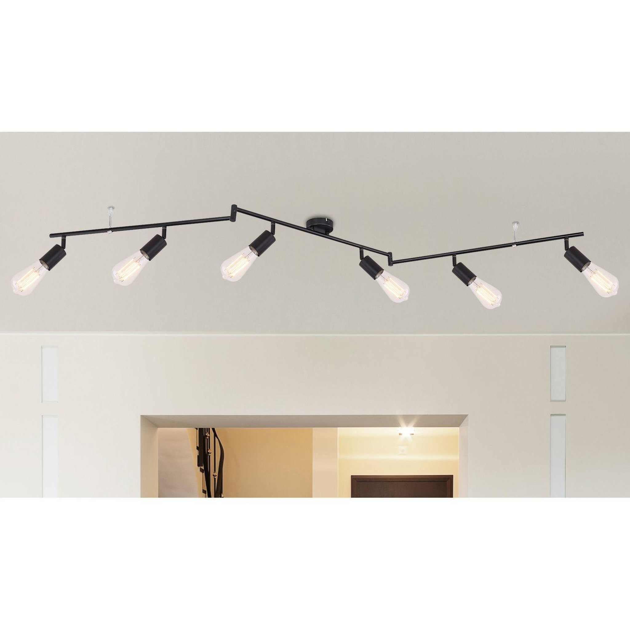 Voir la diapositive 2 : GLOBO Spot plafonnier design métal martha - 6 ampoules - noir