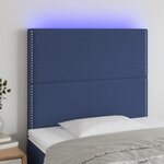 VIDAXL Tete de lit a LED Bleu 100x5x118/128 cm Tissu