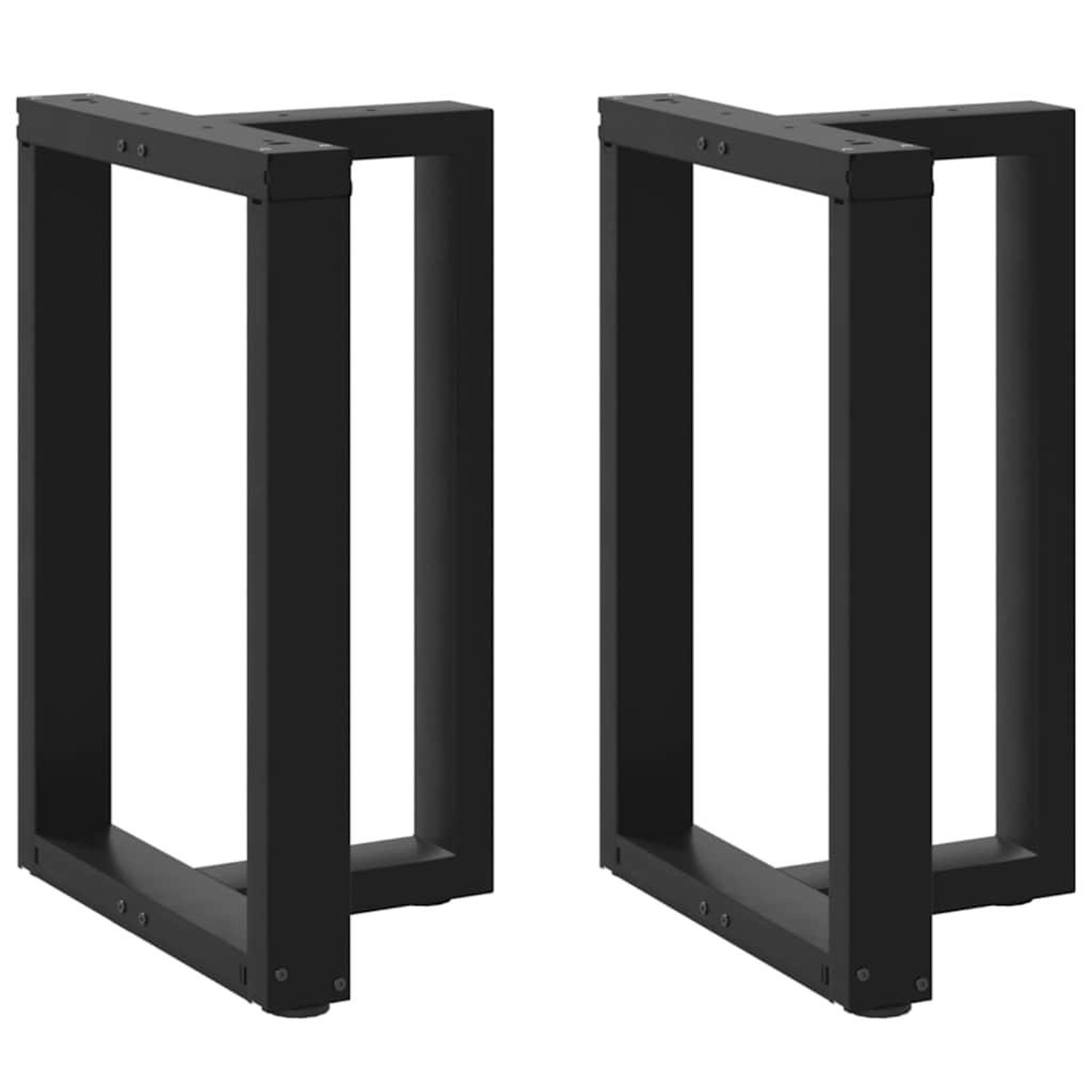 VIDAXL Pieds de table a manger forme de T 2 pcs noir 50x35x(72-73) cm