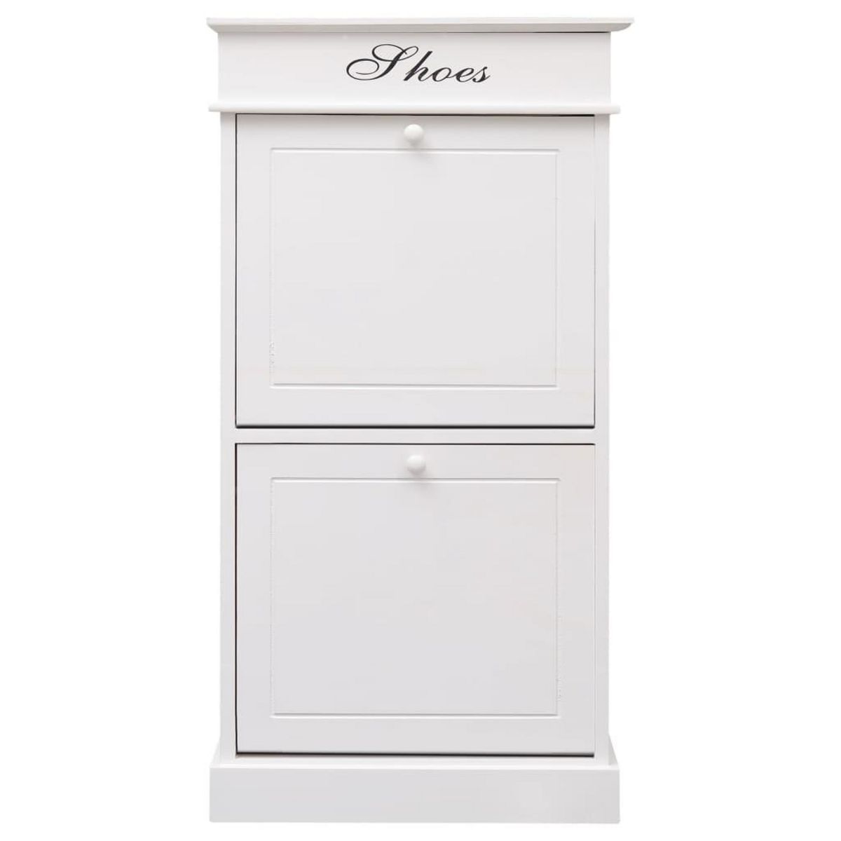 VIDAXL Armoire a chaussures Blanc 50 x 28 x 98 cm Bois de Paulownia