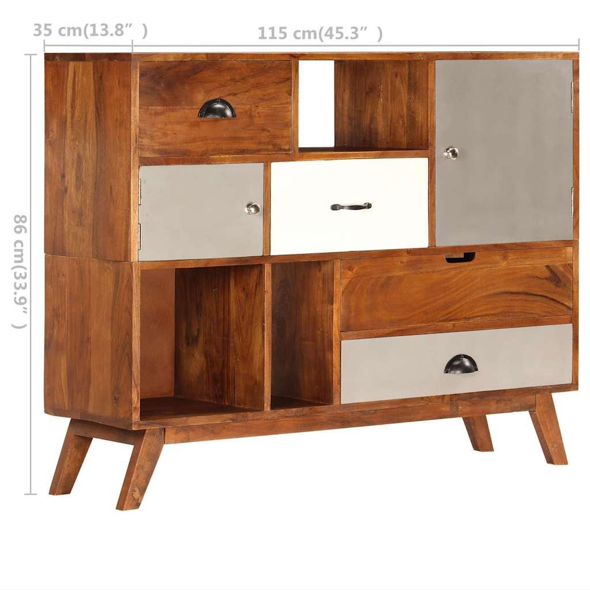 Voir la diapositive 3 : VIDAXL Buffet 115x35x86 cm Bois solide d'acacia