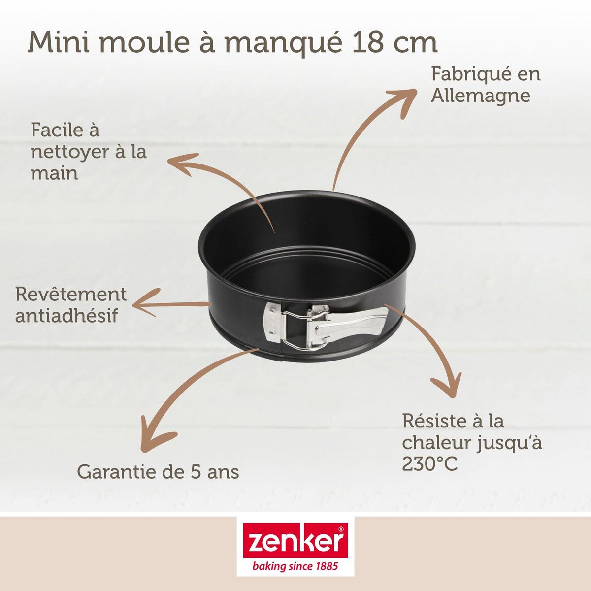 ZENKER Lot de 2 moules à manqué à charnière 18,5 cm Zenker Spécial Mini