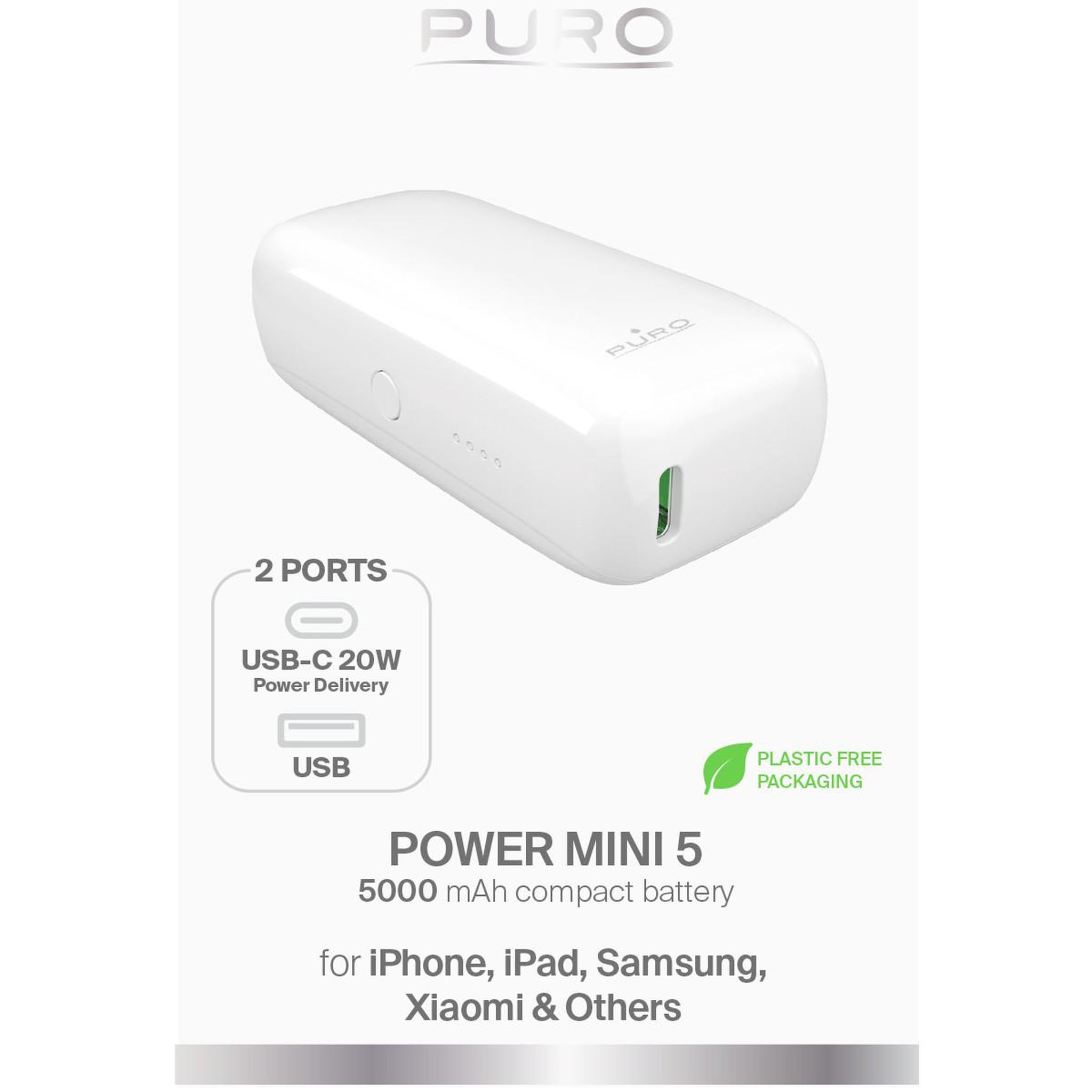 Voir la diapositive 3 : Puro Puro power mini 5 5000 mah blanc