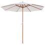 Voir la diapositive 1 : OUTSUNNY Parasol droit octogonal dia. 2,7 x 2,5 m - manivelle - bois toile haute densité 180g/m² crème