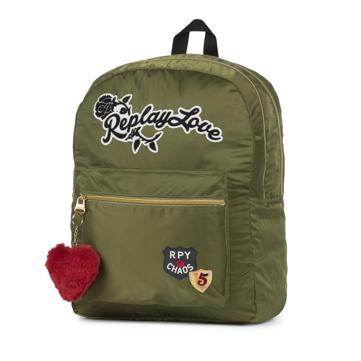  Sac à dos 2 compartiments fille Replay love kaki