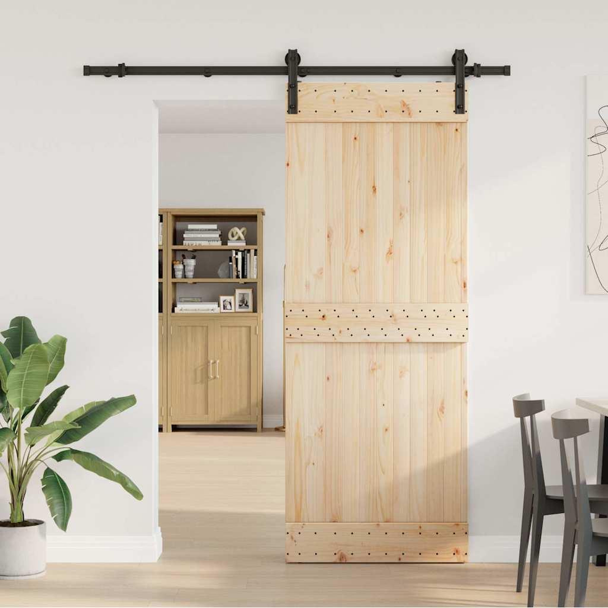 Voir la diapositive 3 : VIDAXL Kit de quincaillerie de porte coulissante 183 cm Acier Noir