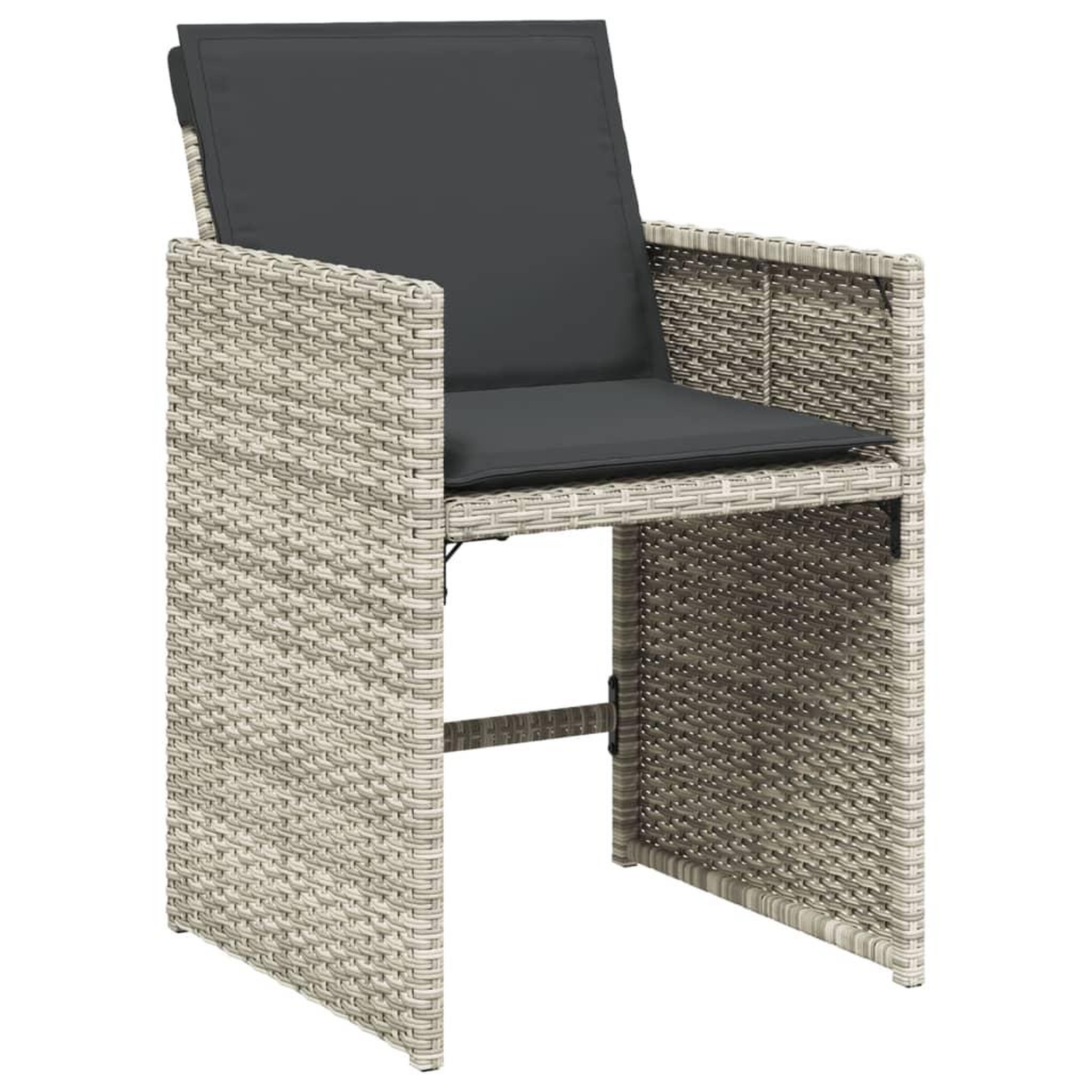 Voir la diapositive 5 : VIDAXL Ensemble a manger de jardin et coussins 5 pcs gris clair rotin