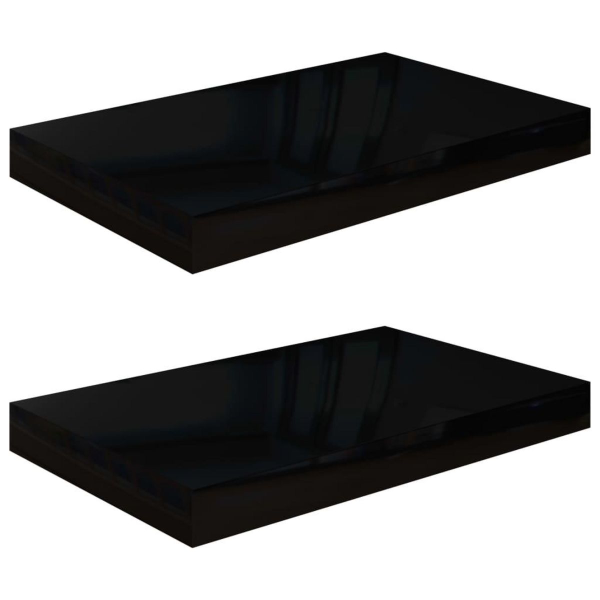 VIDAXL Etagere murale flottante 2 pcs Noir brillant 40x23x3,8 cm MDF