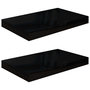 Voir la diapositive 2 : VIDAXL Etagere murale flottante 2 pcs Noir brillant 40x23x3,8 cm MDF