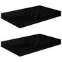 Voir la diapositive 2 : VIDAXL Etagere murale flottante 2 pcs Noir brillant 40x23x3,8 cm MDF