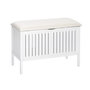 Voir la diapositive 1 : Wenko Tabouret de salle de bain en bois avec rangement Olso - L. 78 x H. 52 cm - Blanc