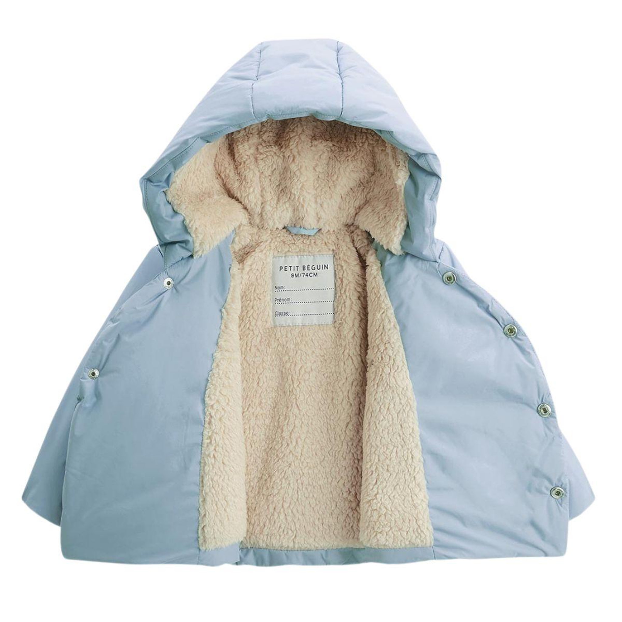 Voir la diapositive 4 : Petit Béguin Doudoune bébé imperméable doublée sherpa avec capuche nino