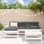 Voir la diapositive 1 : VIDAXL Salon de jardin 5 pcs blanc bois massif de pin