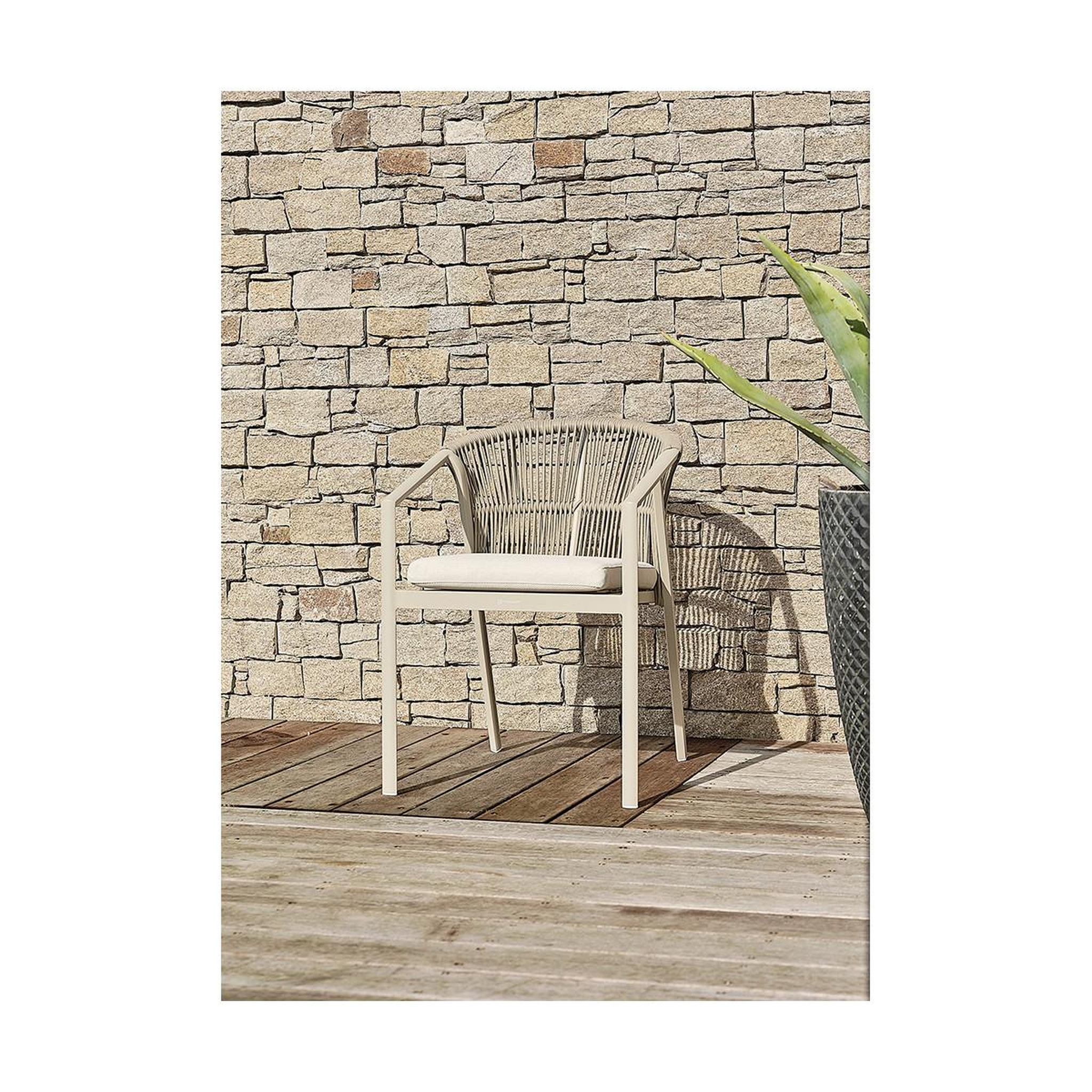 Voir la diapositive 2 : Paris Prix Lot de 2 fauteuils de jardin empilables  gambi  79cm grège