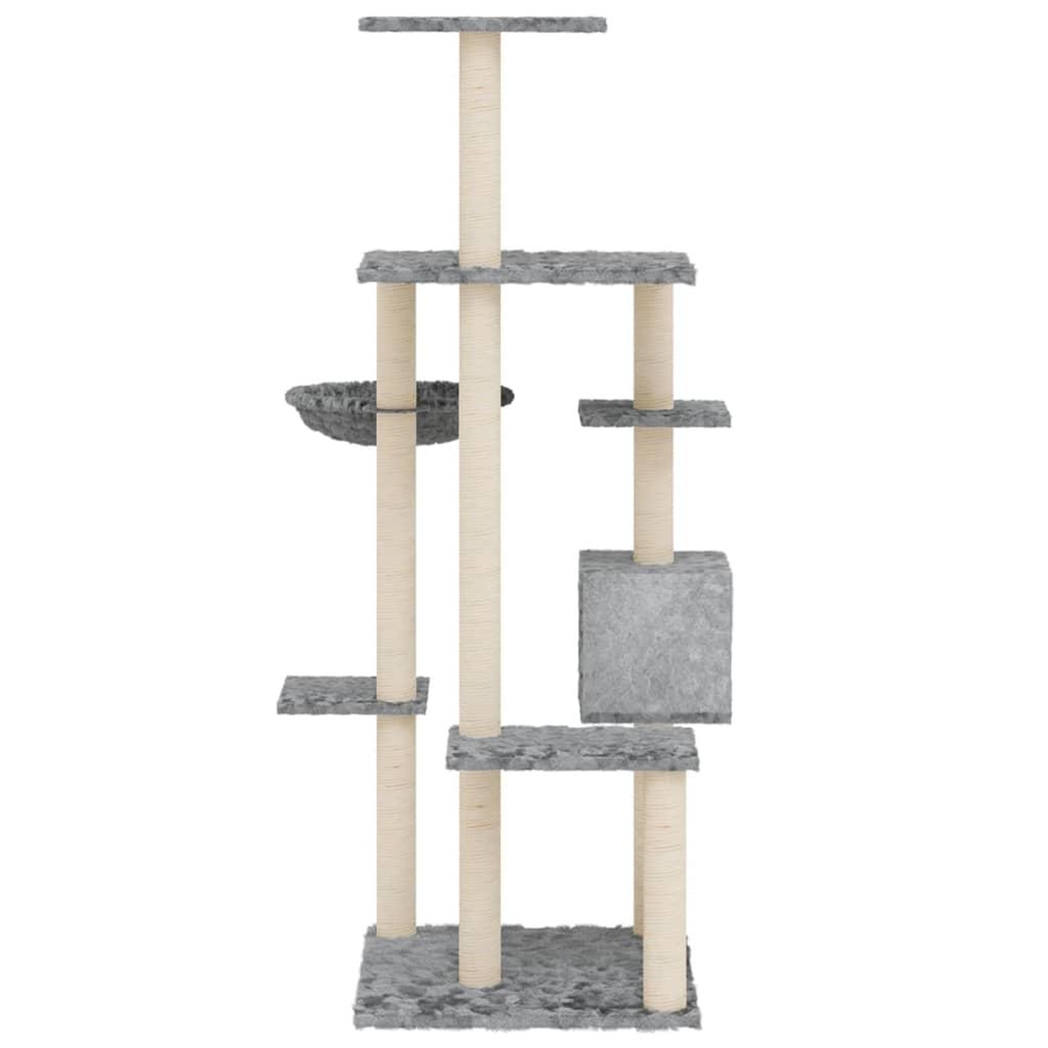 Voir la diapositive 4 : VIDAXL Arbre a chat avec griffoirs en sisal Gris clair 142 cm
