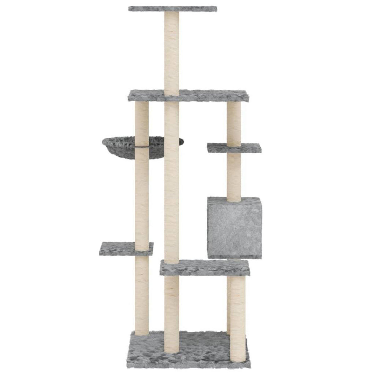 VIDAXL Arbre a chat avec griffoirs en sisal Gris clair 142 cm