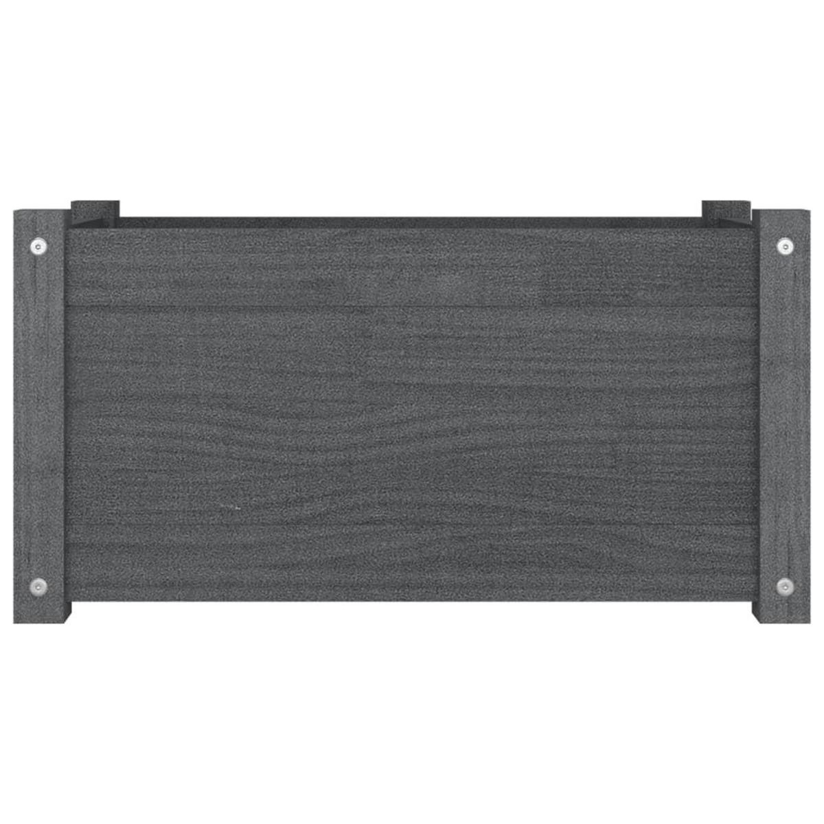 VIDAXL Jardiniere Gris 60x31x31 cm Bois de pin massif