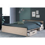 Voir la diapositive 4 : Lit double adulte avec tête de lit et rangements 160x200 cm DOWNTON